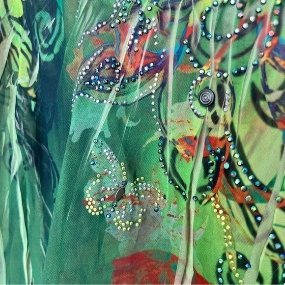 Vintage Y2K Butterfly Top Womens Medium Forest Fairy Goblincore Artsy Summer - Picture 4 of 8